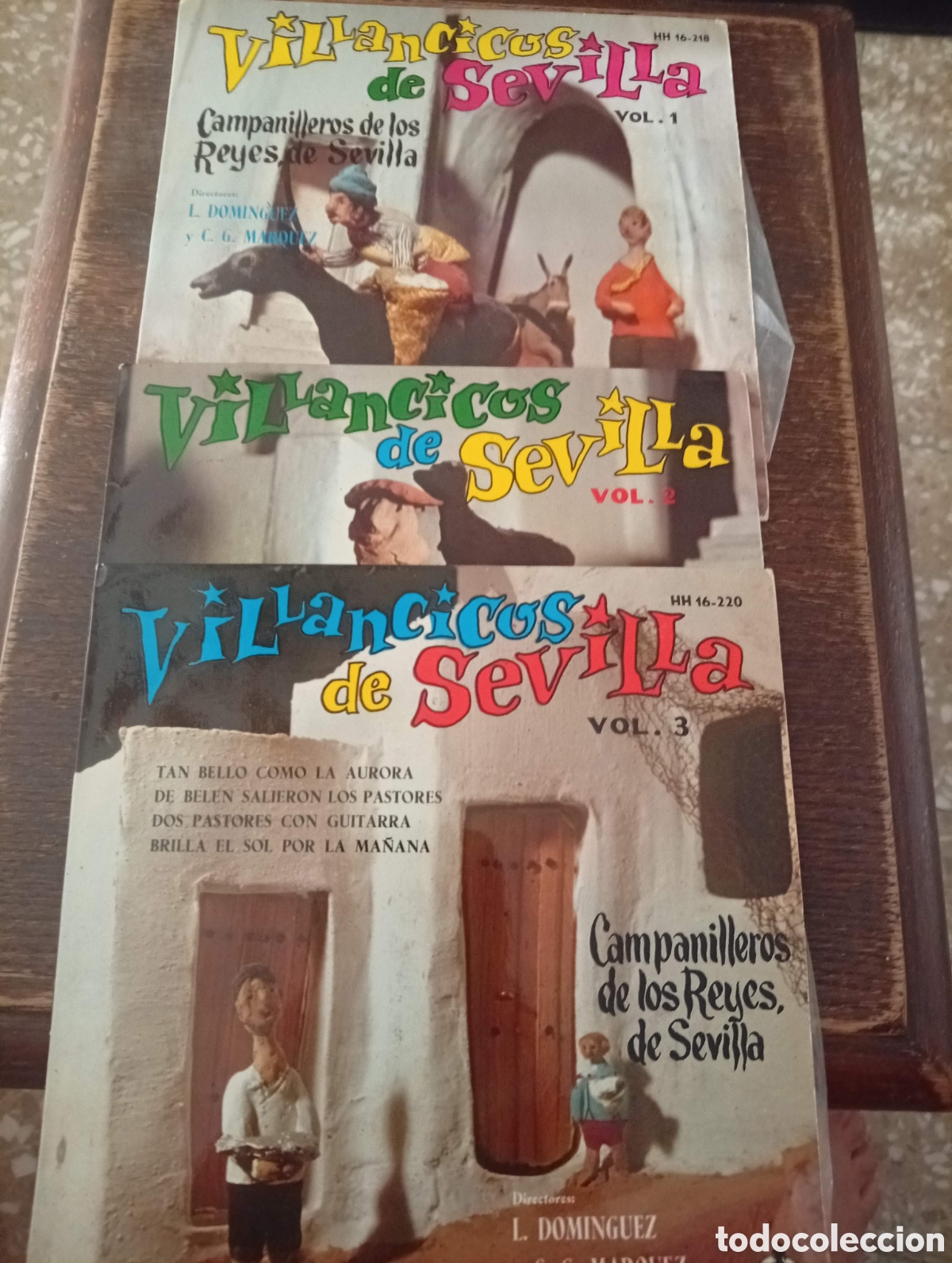 Discos de vinilo: Villancicos de Sevilla. Vol&uacute;menes 1,2 y 3. Discos de vinilo