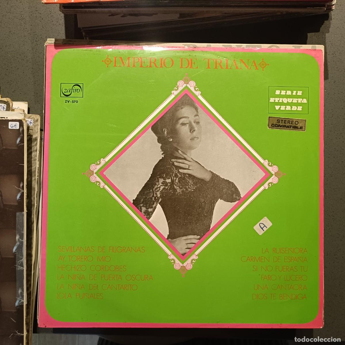 Discos de vinilo: Imperio de Triana - Sevillans de Filigranas, Ay Torero m&iacute;o, Hechizo Cordob&eacute;s, ... - LP. Zafiro 1970