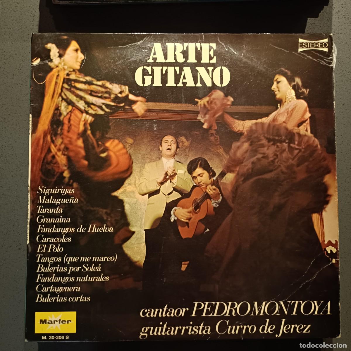 Discos de vinilo: Pedro Montoya, Guit. Curro de J&eacute;rez - Arte Gitano - LP. sello Marfer 1974