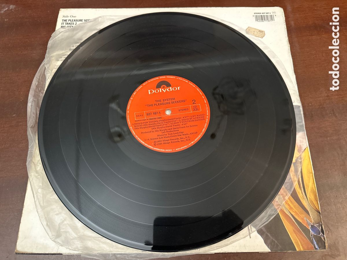 Discos de vinilo: The System &lrm;&ndash; The Pleasure Seekers - LP POLYDOR 1985 - Foto 6