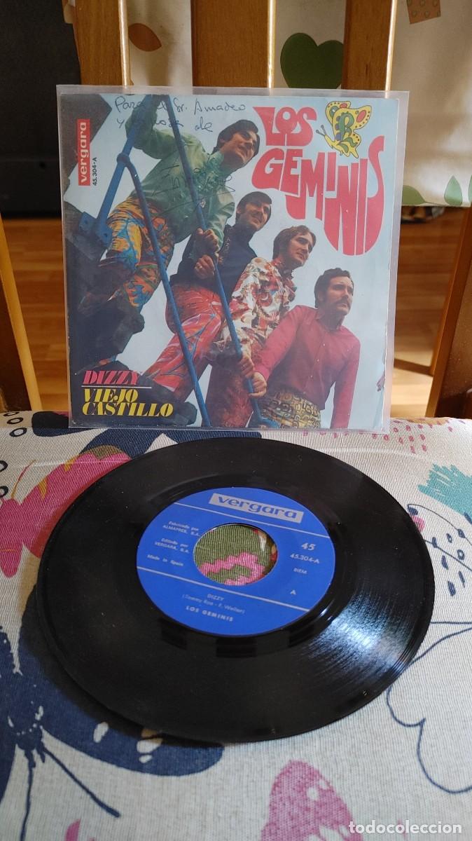Discos de vinilo: LOS GEMINIS-SINGLE DIZZY-BUEN ESTADO-EN PORT. DEDICATORIA
