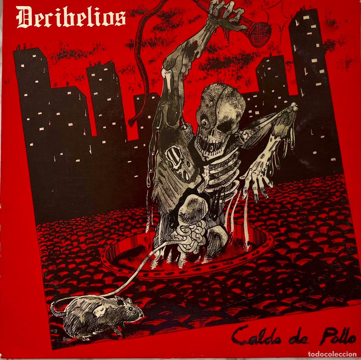 Discos de vinilo: DECIBELIOS. CALDO DE POLLO. SOLO PORTADA LP DRO ESPA&Ntilde;A