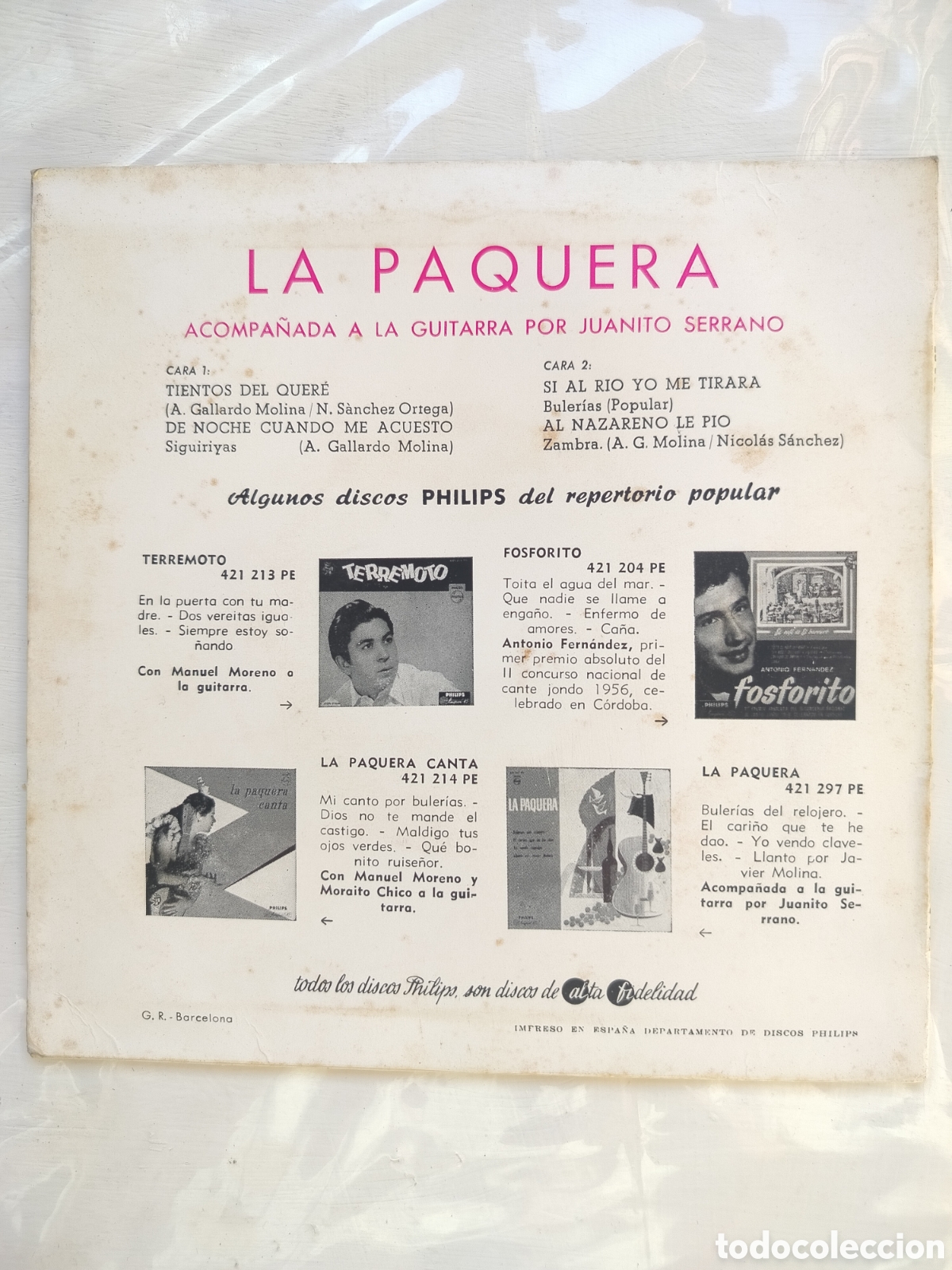 Discos de vinilo: La Paquera de Jerez EP - Foto 2