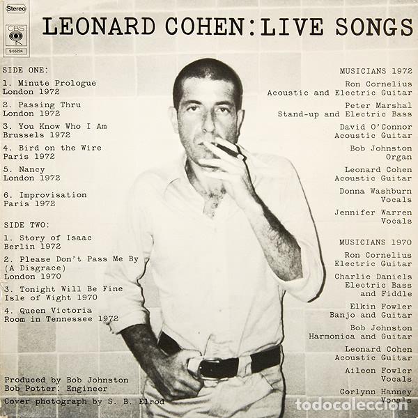 Discos de vinilo: - LP Leonard Cohen, Live Songs