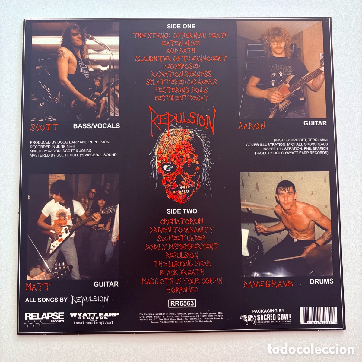 Discos de vinilo: lp Repulsion &ndash; Horrified edicion USA del 2010 - Foto 2