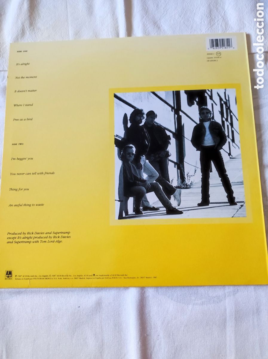 Discos de vinilo: SUPERTRAMP - FREE AS A BIRD - Foto 2