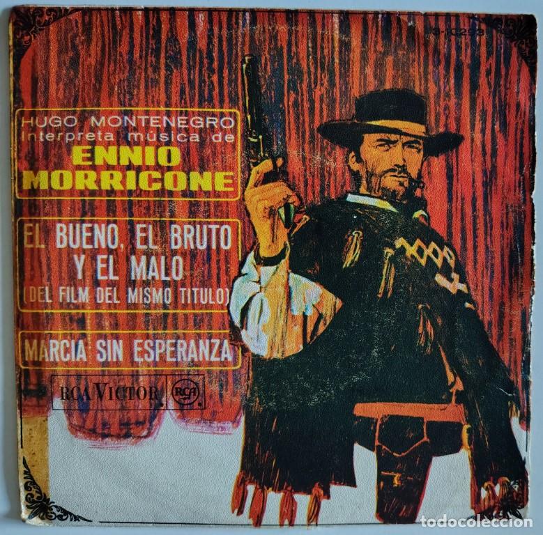 Discos de vinilo: Ennio Morricone/ Hugo Montenegro. El bueno, el bruto y el malo/ Marcia sin esperanza. RCA Spain 1968