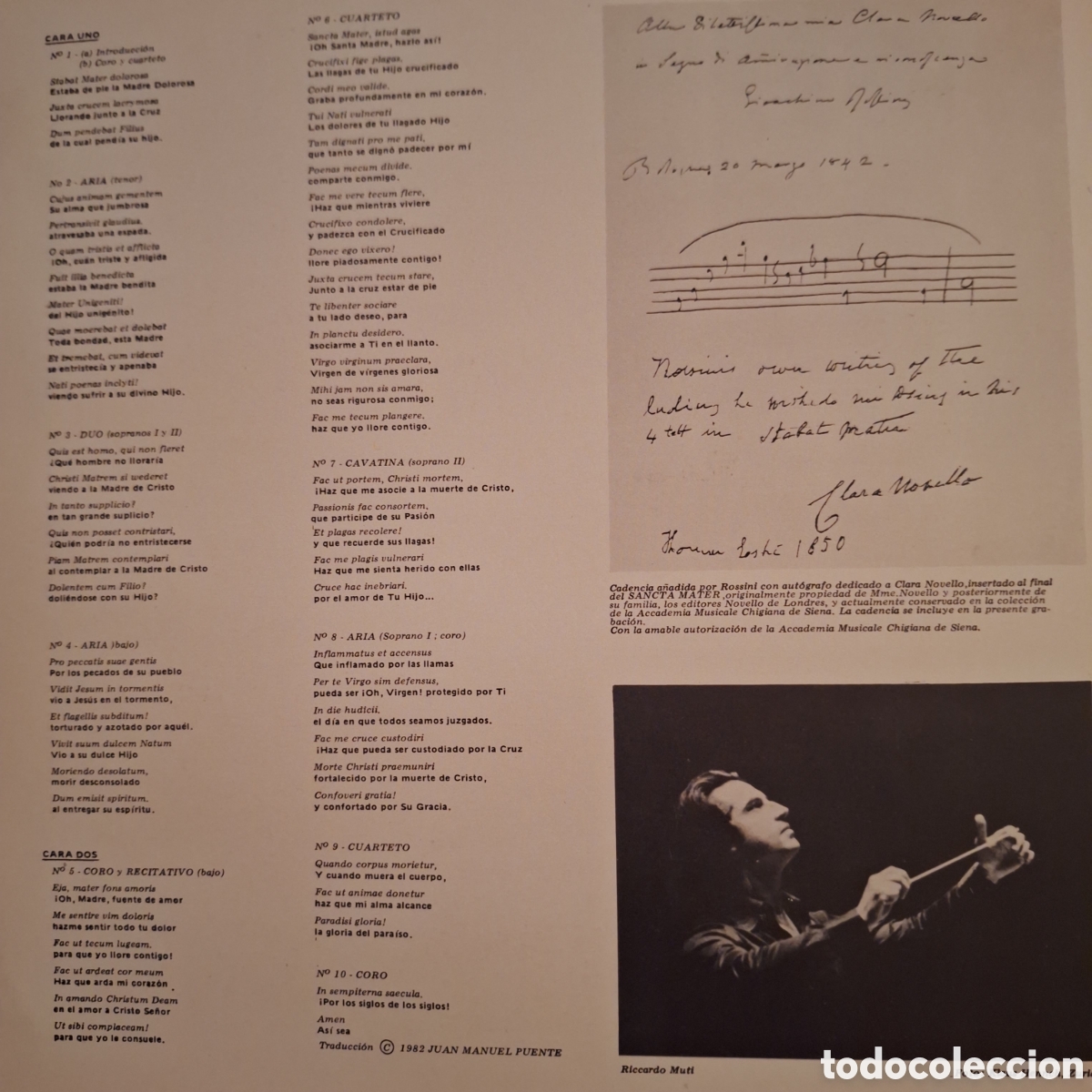 Discos de vinilo: Stabat Mater. Rossini. Dtor: R. Mutti - Foto 2