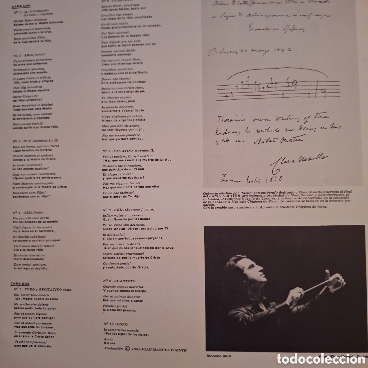 Discos de vinilo: Stabat Mater. Rossini. Dtor: R. Mutti - Foto 3