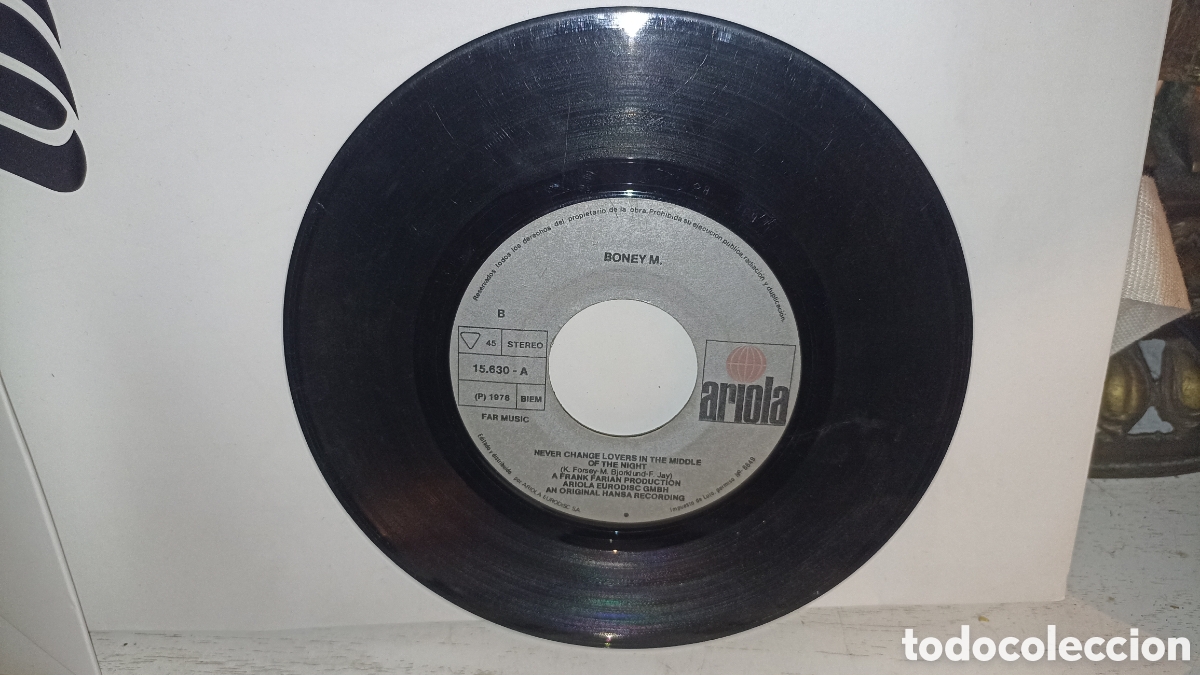 Discos de vinilo: Boney M.Canci&oacute;n: &rdquo;Never Change Lovers in the Middle of the Night&rdquo;. Rasput&iacute;n