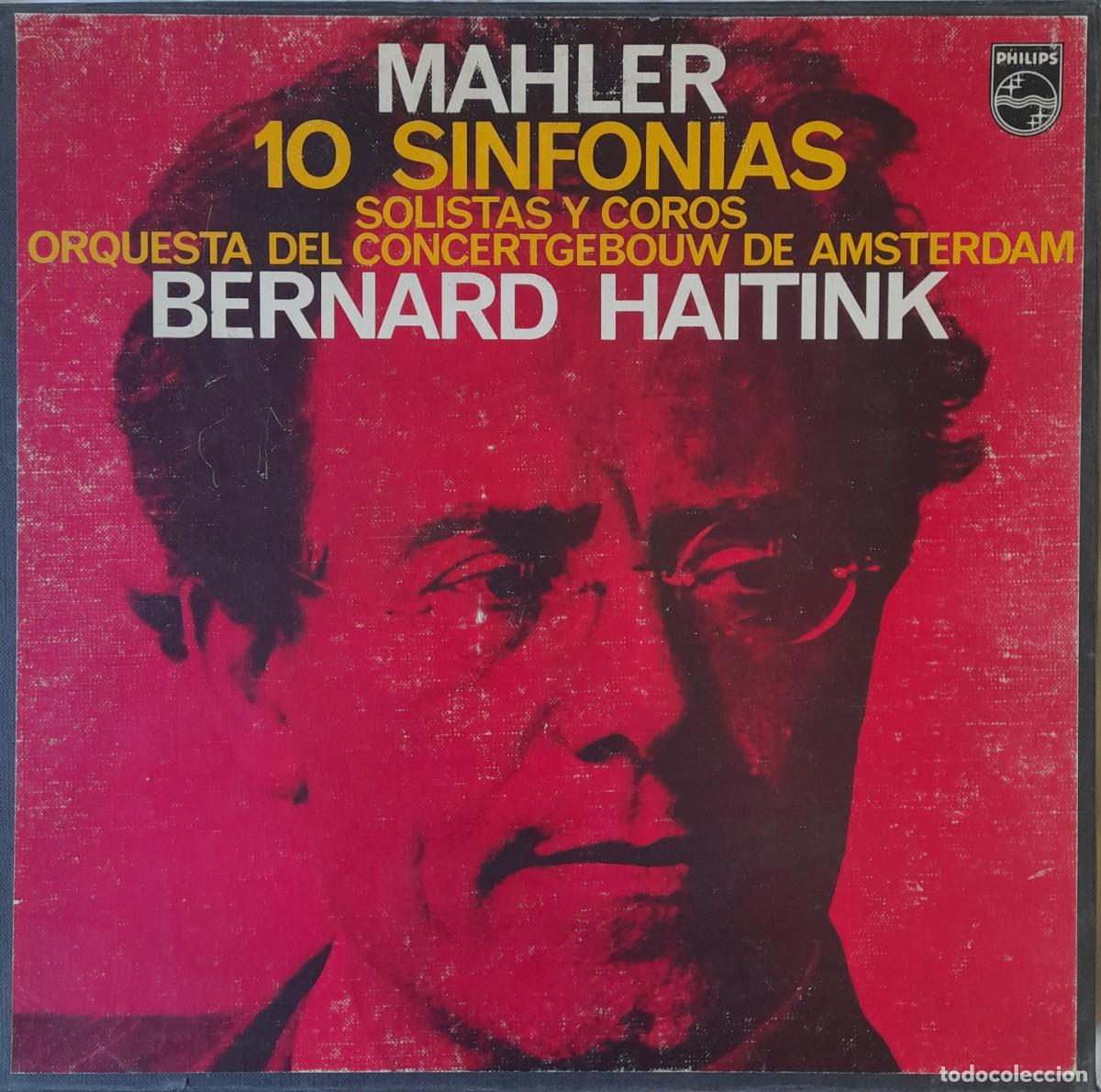 Discos de vinilo: MAHLER 10 SINFON&Iacute;AS. BERNARD HAITINK. BOX CON 16 LP Y LIBRETO DE 30 P&Aacute;GS.