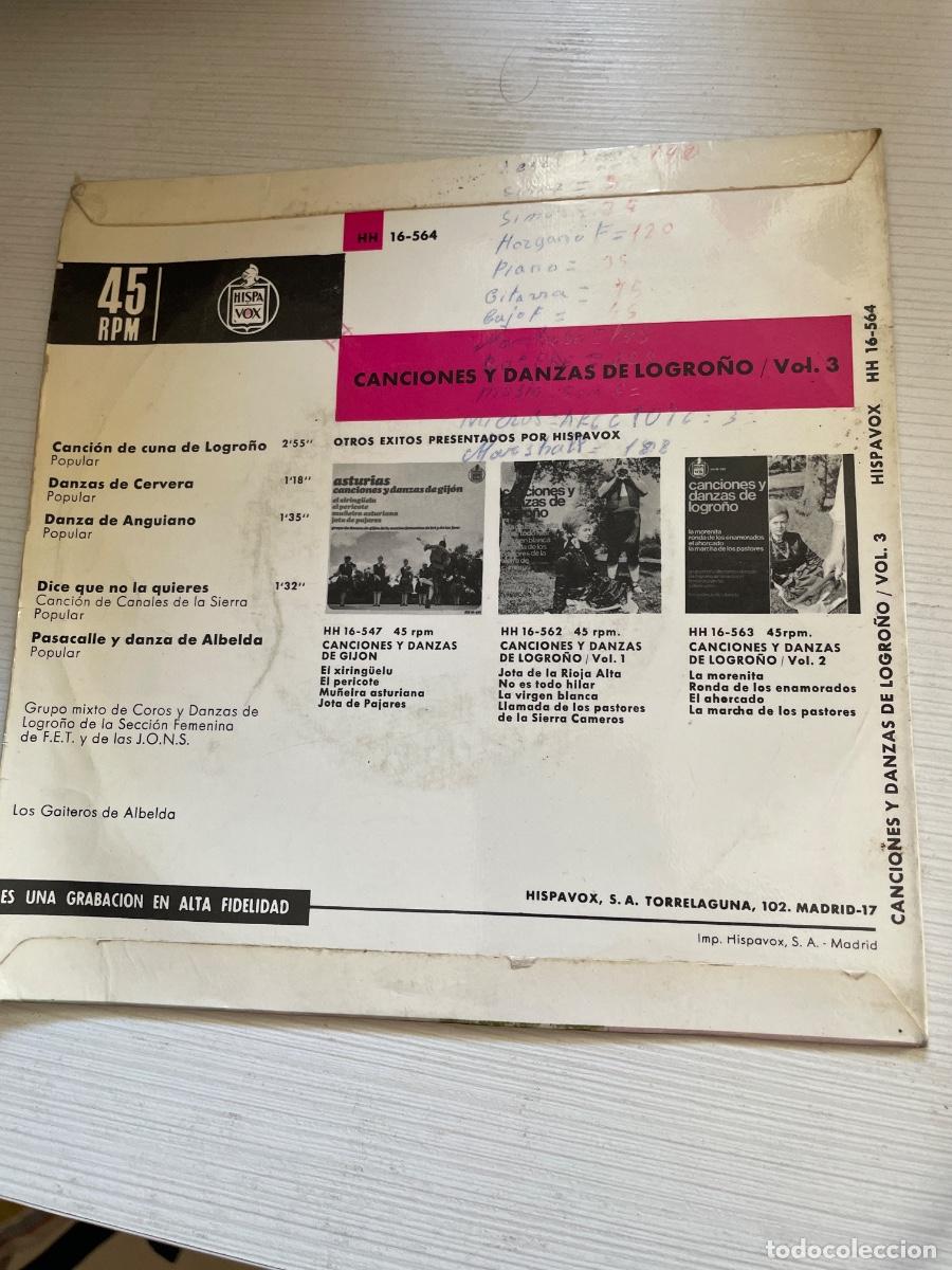Discos de vinilo: Canciones y danzas de Logro&ntilde;o single - Foto 2
