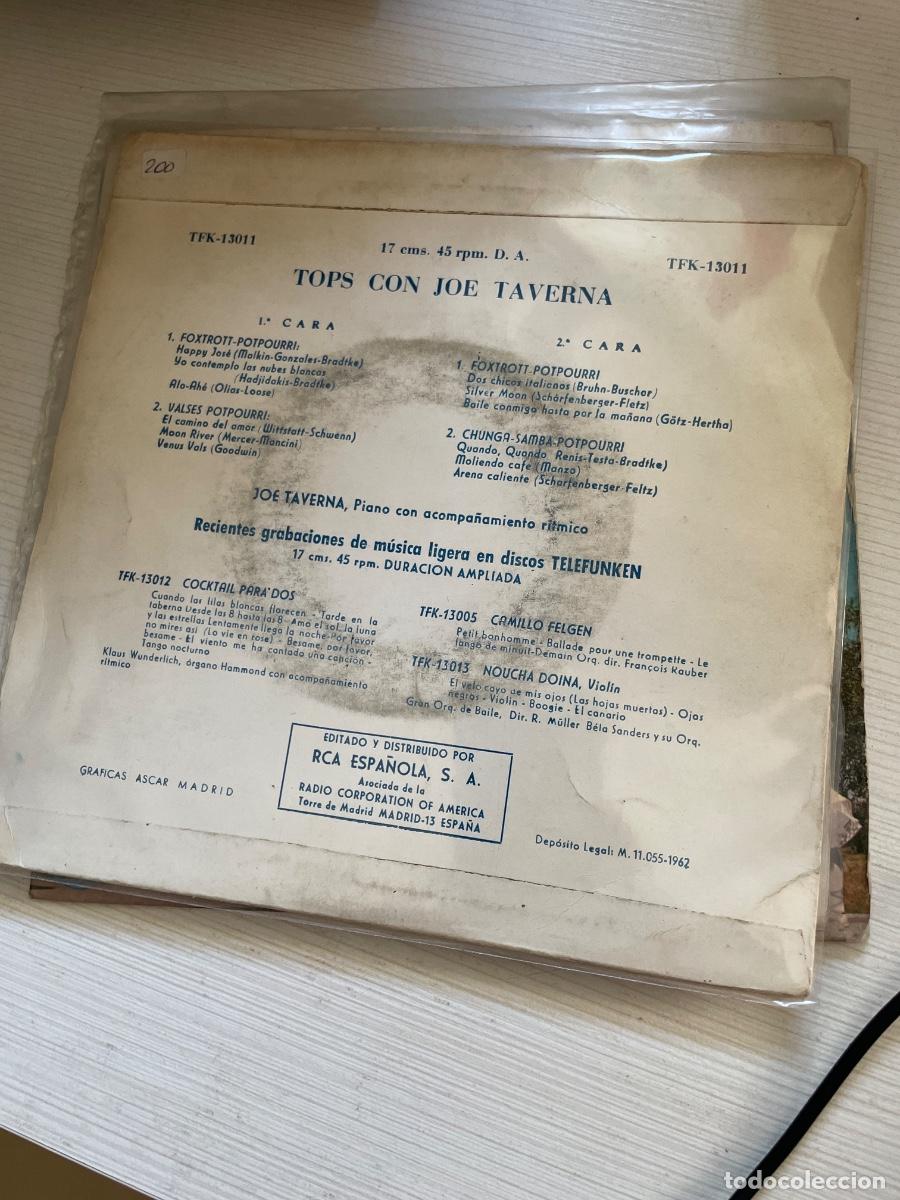 Discos de vinilo: Tops con joe taverna single - Foto 2