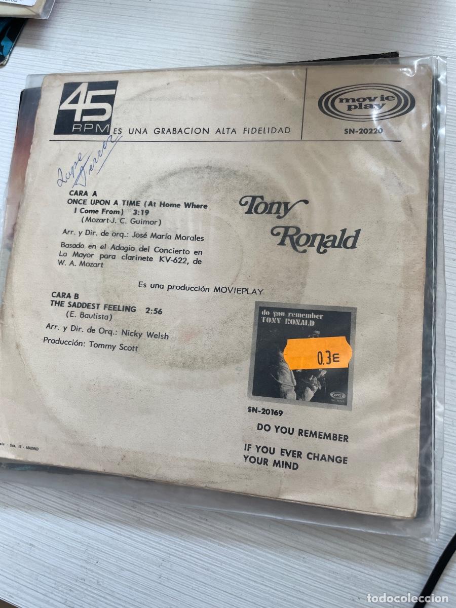 Discos de vinilo: Tony ronald once upon a time single - Foto 2