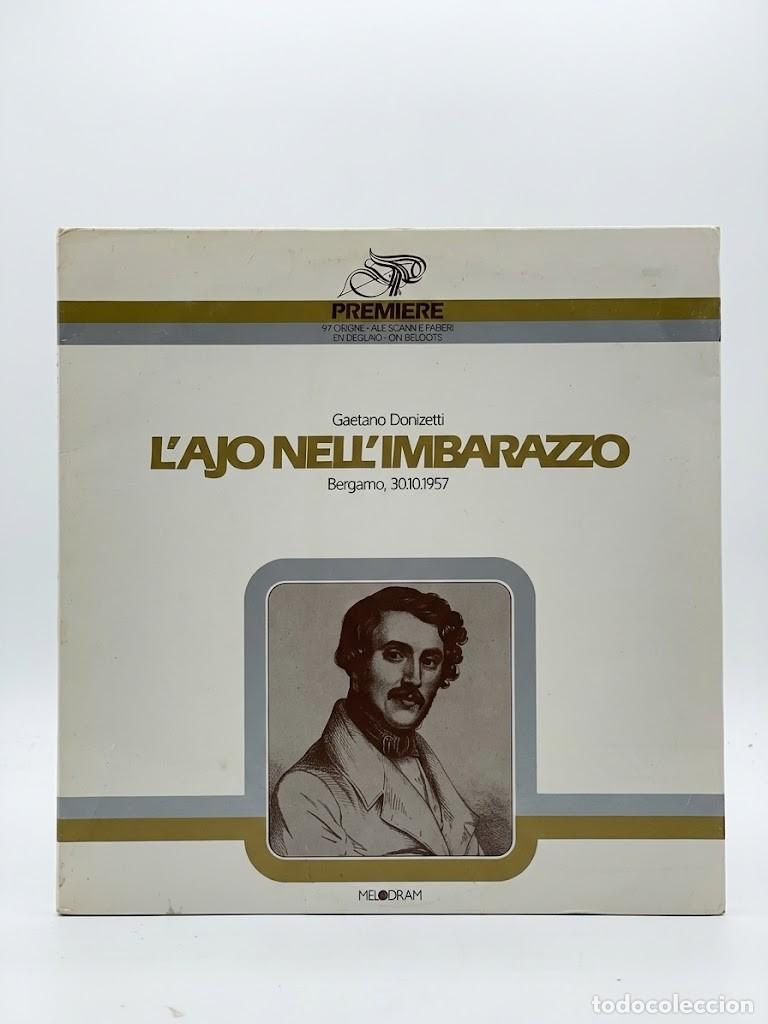 Discos de vinilo: Gaetano Donizetti - L'ajo nell'imbarazzo (En directo, B&eacute;rgamo 1957/1959) Caja LP - Premiere 1980