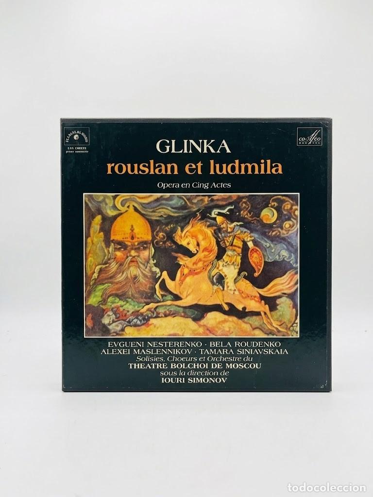 Discos de vinilo: Mija&iacute;l Glinka - Rouslan et Ludmila (&Oacute;pera en 5 Actos) Caja LP - Le Chant Du Monde (Francia) Bolsh&oacute;i,