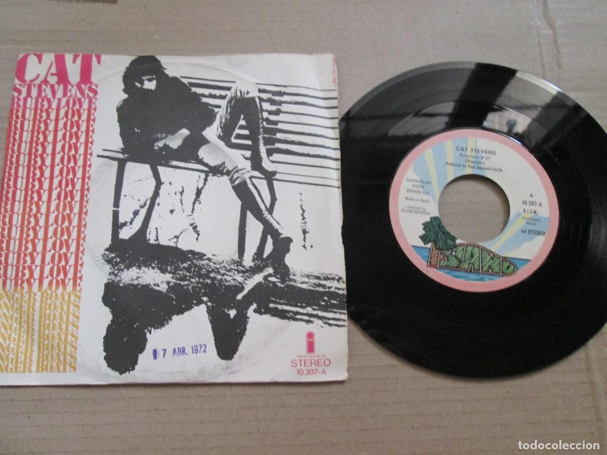 Discos de vinilo: CAT STEVENS - Rubylove / Longer Boats. Single, ed espa&ntilde;ola 7&rdquo; 1971. Muy buen estado (VG/NM)