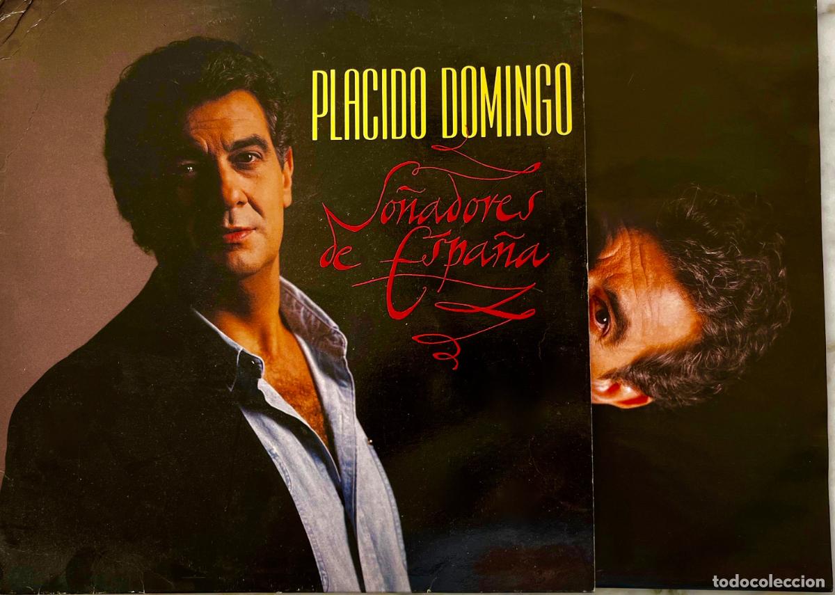 Discos de vinilo: PLACIDO DOMINGO. SO&Ntilde;ADORES DE ESPA&Ntilde;A. LP ORIGINAL ESPA&Ntilde;A + FUNDA INTERIOR LETRAS 1989