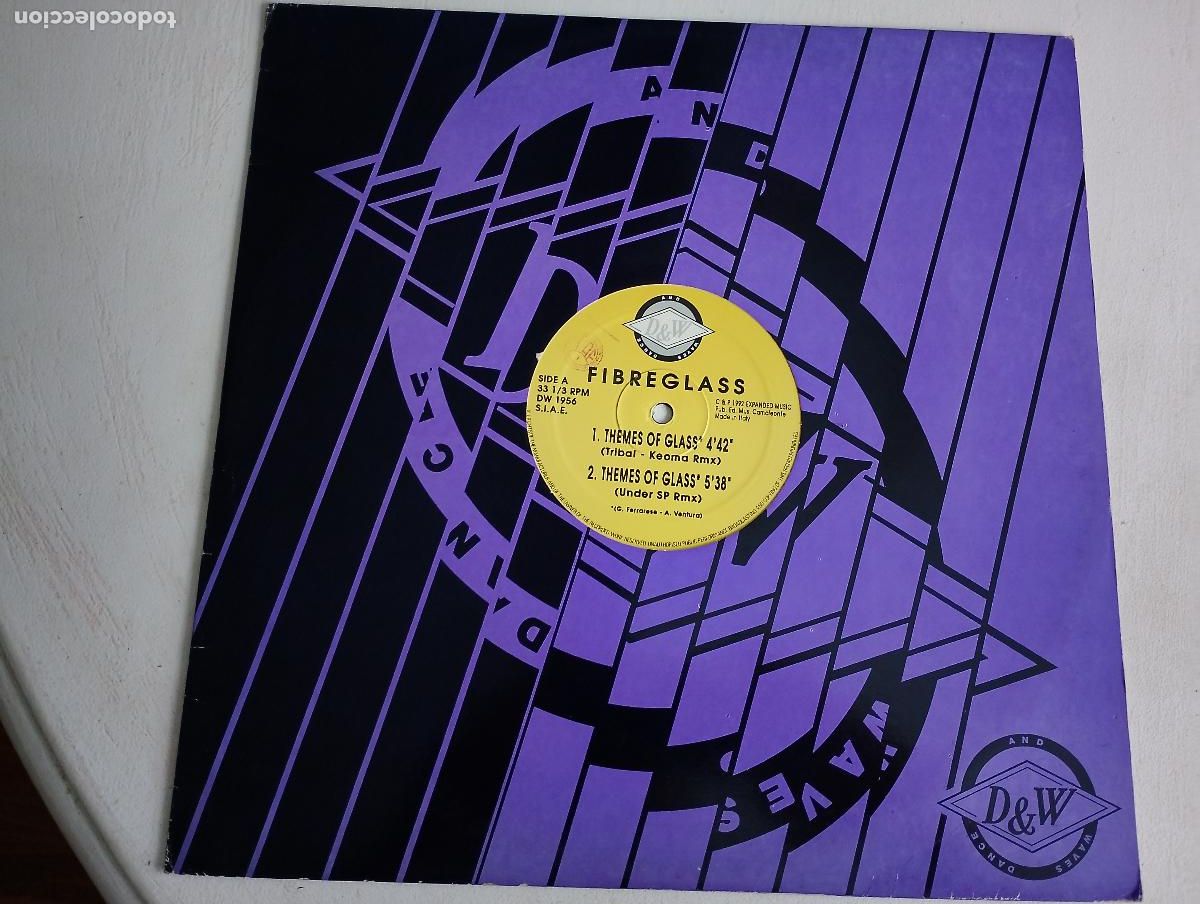 Discos de vinilo: Fibreglass&ndash; Themes Of Glass,Italy Publicado: ITALY,1992 Electronic House, Deep House, Trance