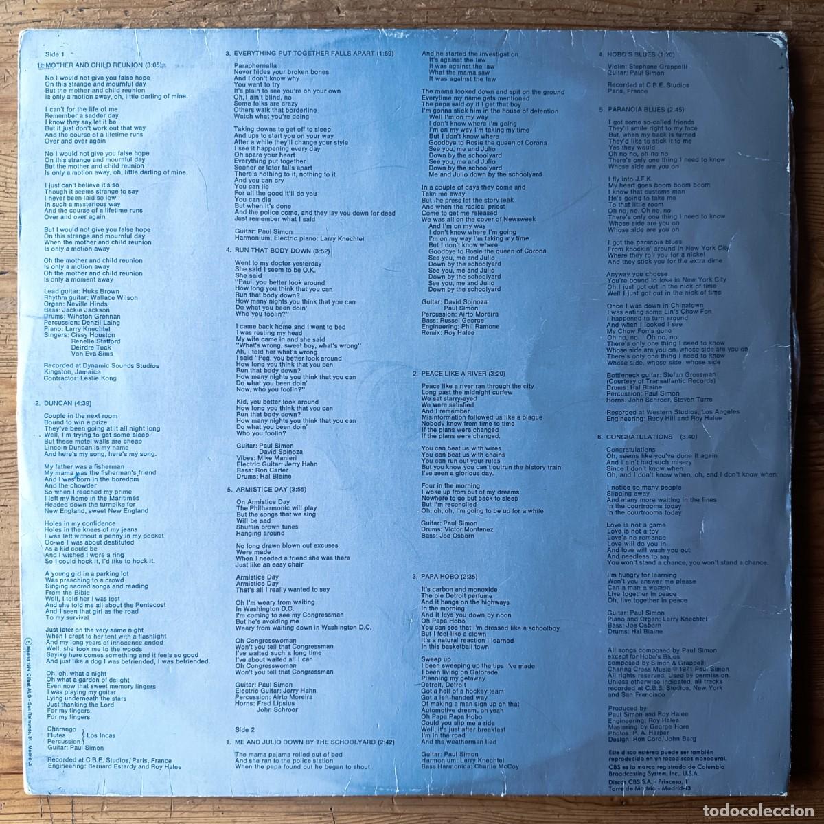 Discos de vinilo: PAUL SIMON : PAUL SIMON [CBS - ESP 1971] LP - Foto 3