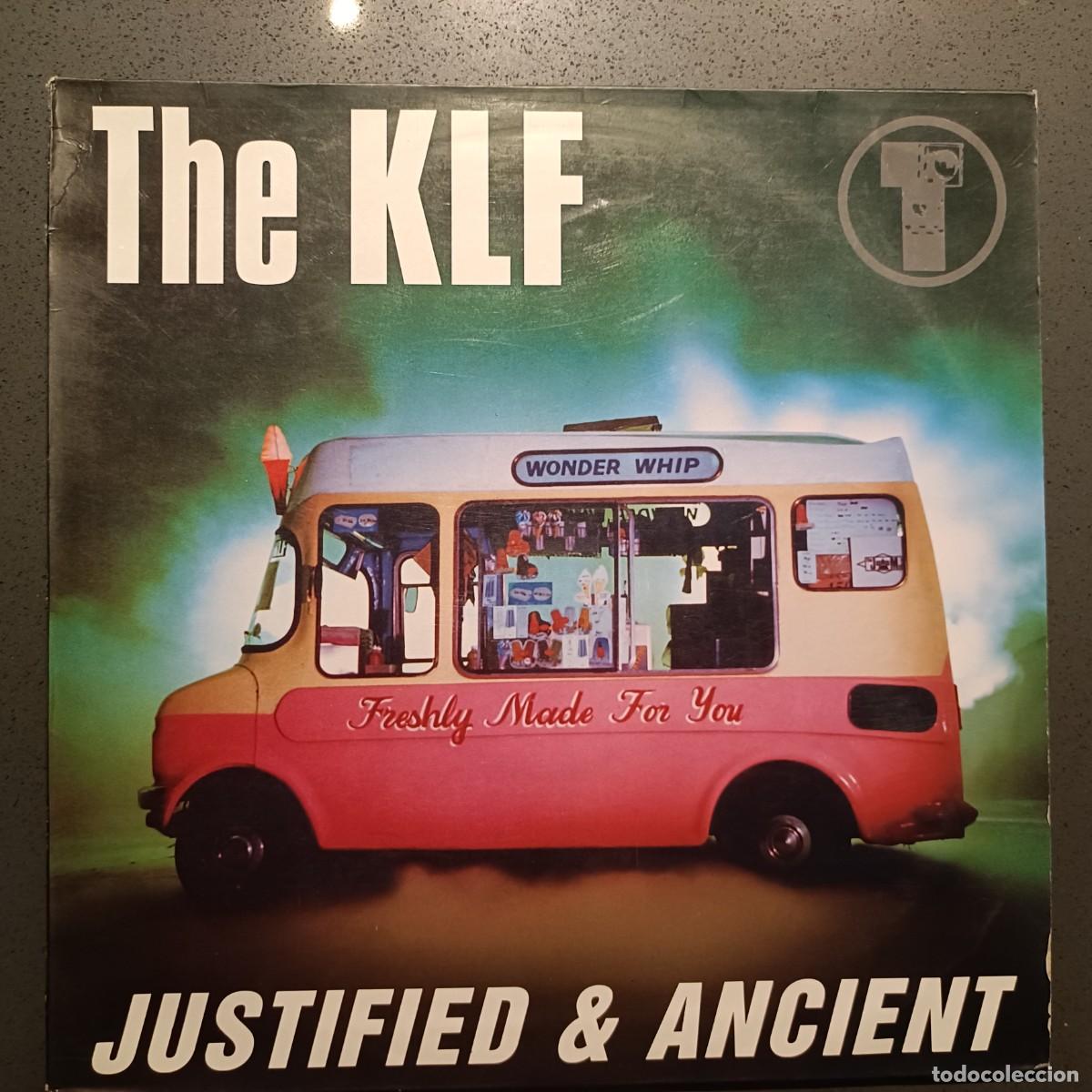 Discos de vinilo: The KLF - Justified & Ancient - Maxi Single Blanco y Negro Music 1991