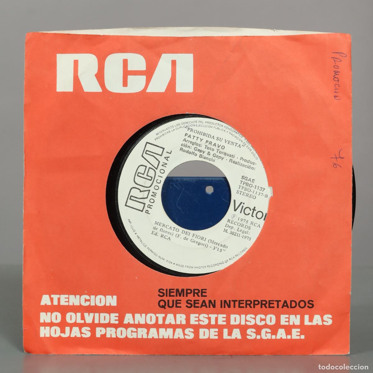 Discos de vinilo: SINGLE. Mercato Dei Fiori - Patty Pravo