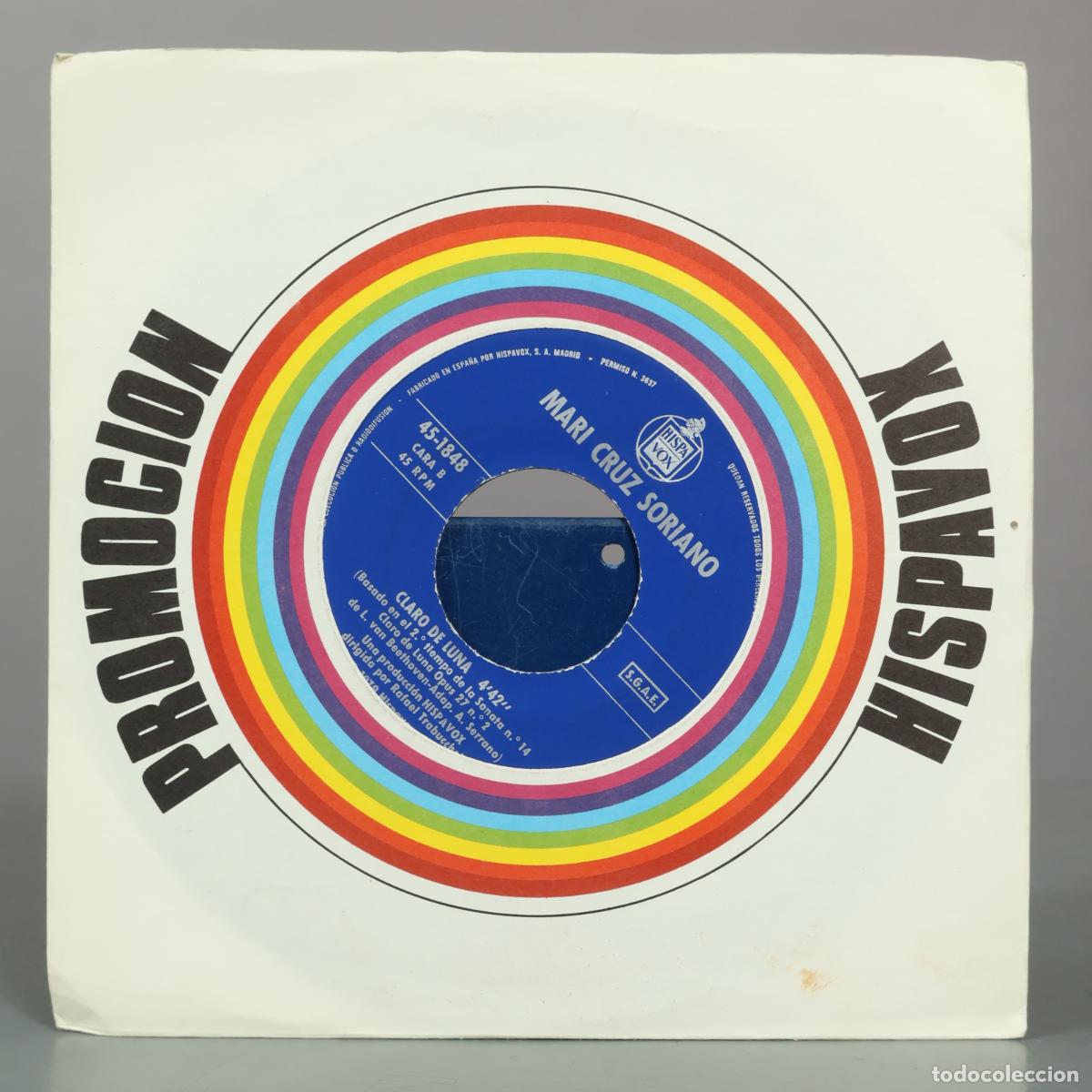 Discos de vinilo: SINGLE. Claro de Luna - Mari Cruz Soriano, Rafael Trabucchelli - Hispavox