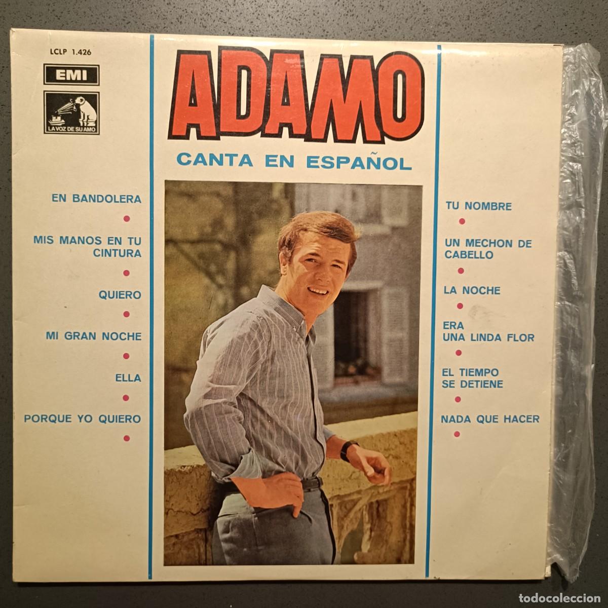 Discos de vinilo: Adamo - Canta en espa&ntilde;ol, varios - LP. sello La voz de su amo / EMI 1966