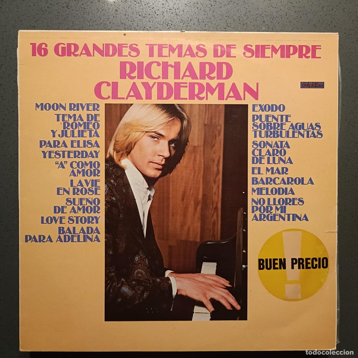 Discos de vinilo: Richard Clayderman - 16 Grandes Temas de Siempre - LP. sello Delphine 1983