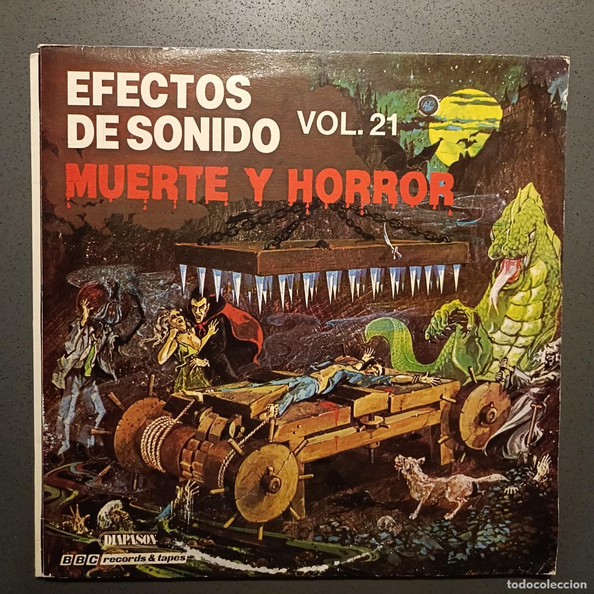 Discos de vinilo: Efectos de Sonido, vol. 21 - Muerte y Horror - LP. sello Diapas&oacute;n 1984