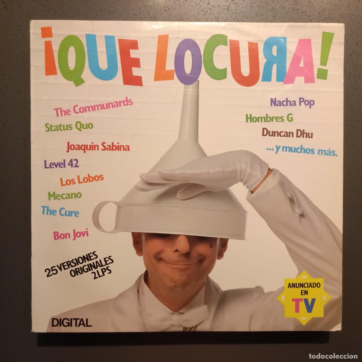 Discos de vinilo: &iexcl;Qu&eacute; Locura! - The Communards, Status Quo, Joaqu&iacute;n Sabina, Level 42, ... - Doble LP. Polystar 1987
