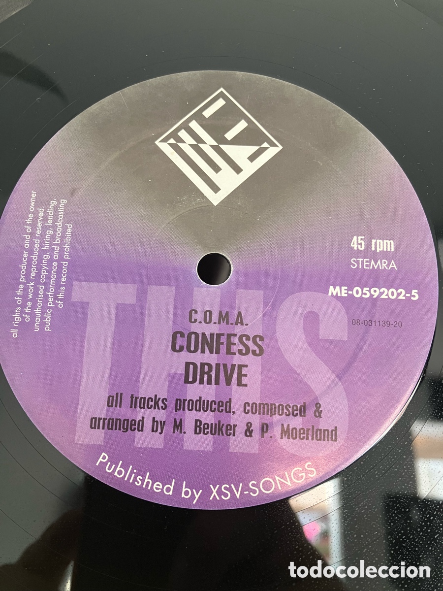 Discos de vinilo: C.O.M.A - Confess 12&rdquo; - Foto 6