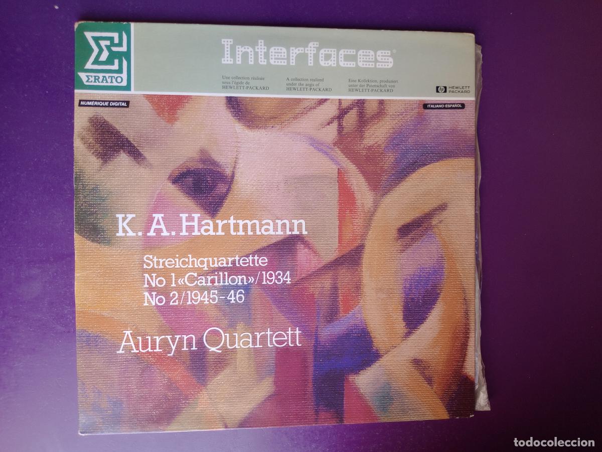Discos de vinilo: K. A. Hartmann, Auryn Quartett &lrm;&ndash; Carillon / 1934 No 2 / 1945 - LP ERATO INTERFACES 1986 - CLASICA