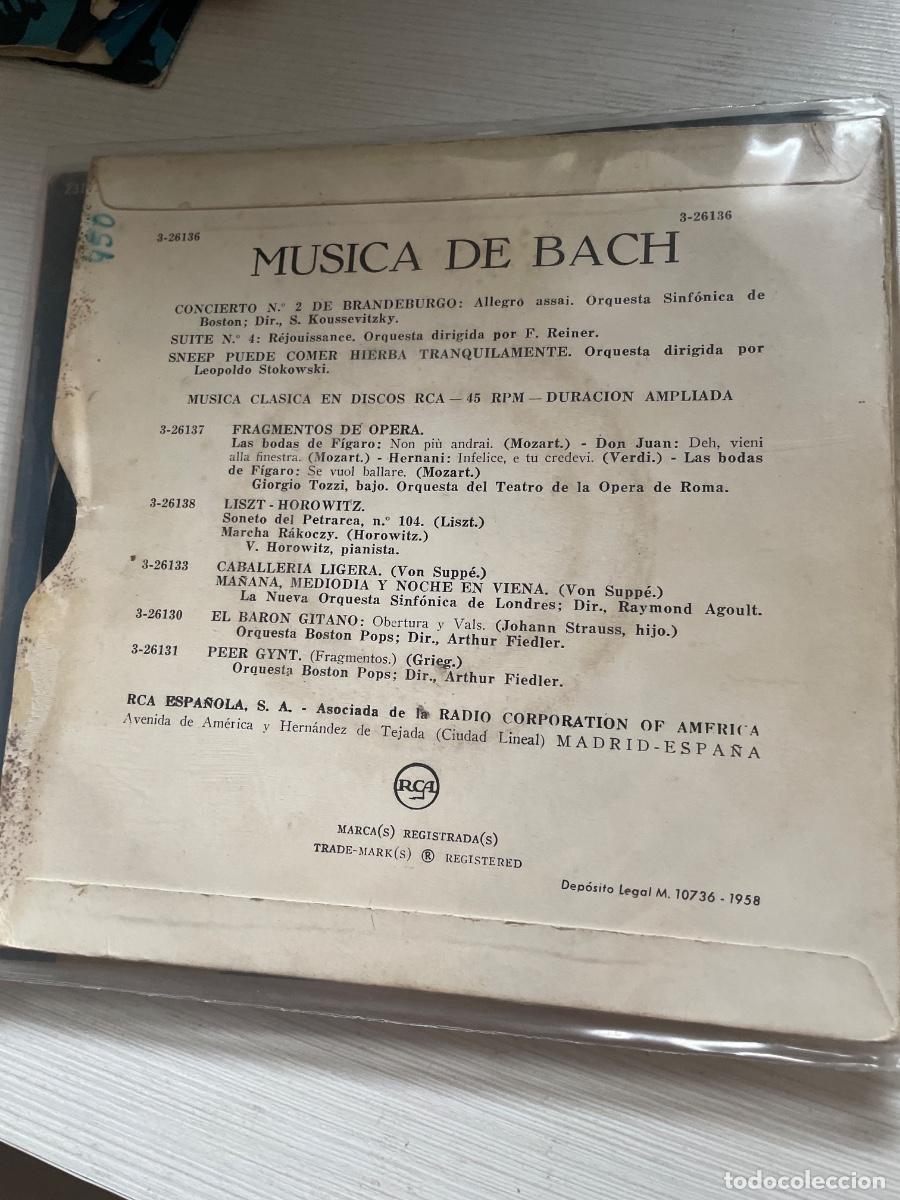 Discos de vinilo: M&uacute;sica de bach single - Foto 2