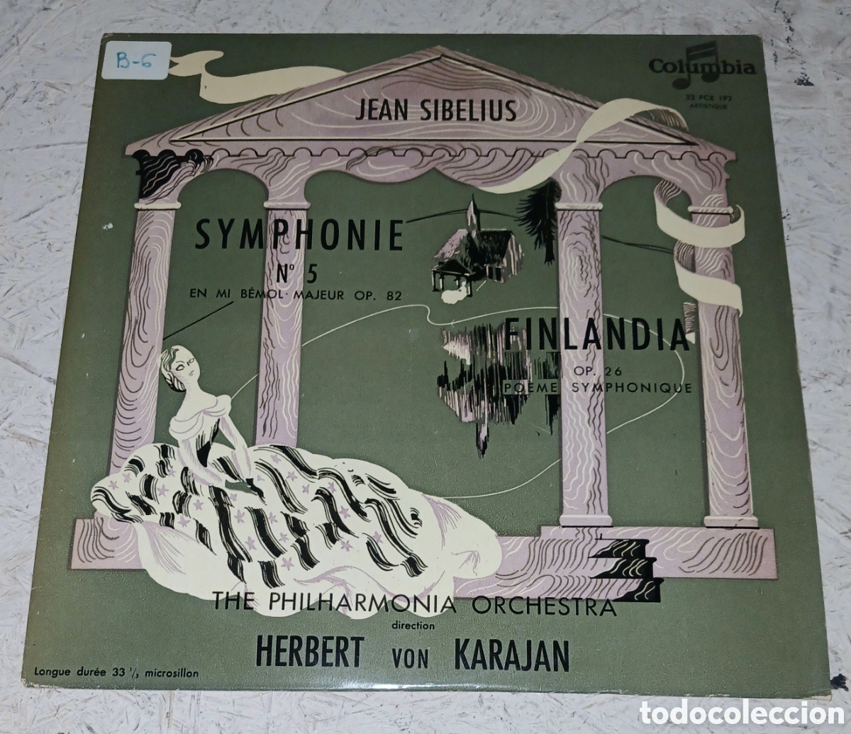 Discos de vinilo: Vinilo LP: Jean Sibelius / Herbert von Karajan, The Philharmonia Orchestra - Symphonie N&ordm; 5