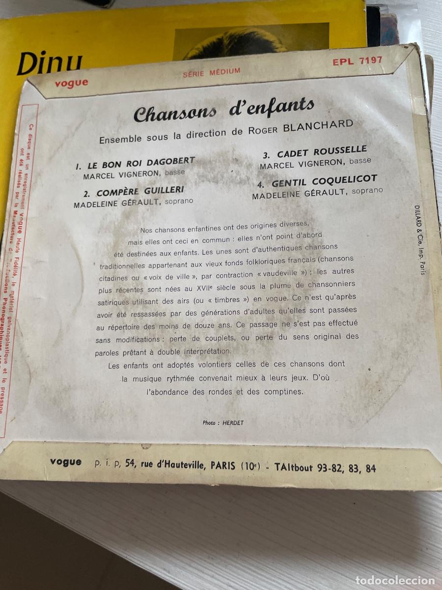 Discos de vinilo: Chansons denfants single - Foto 2