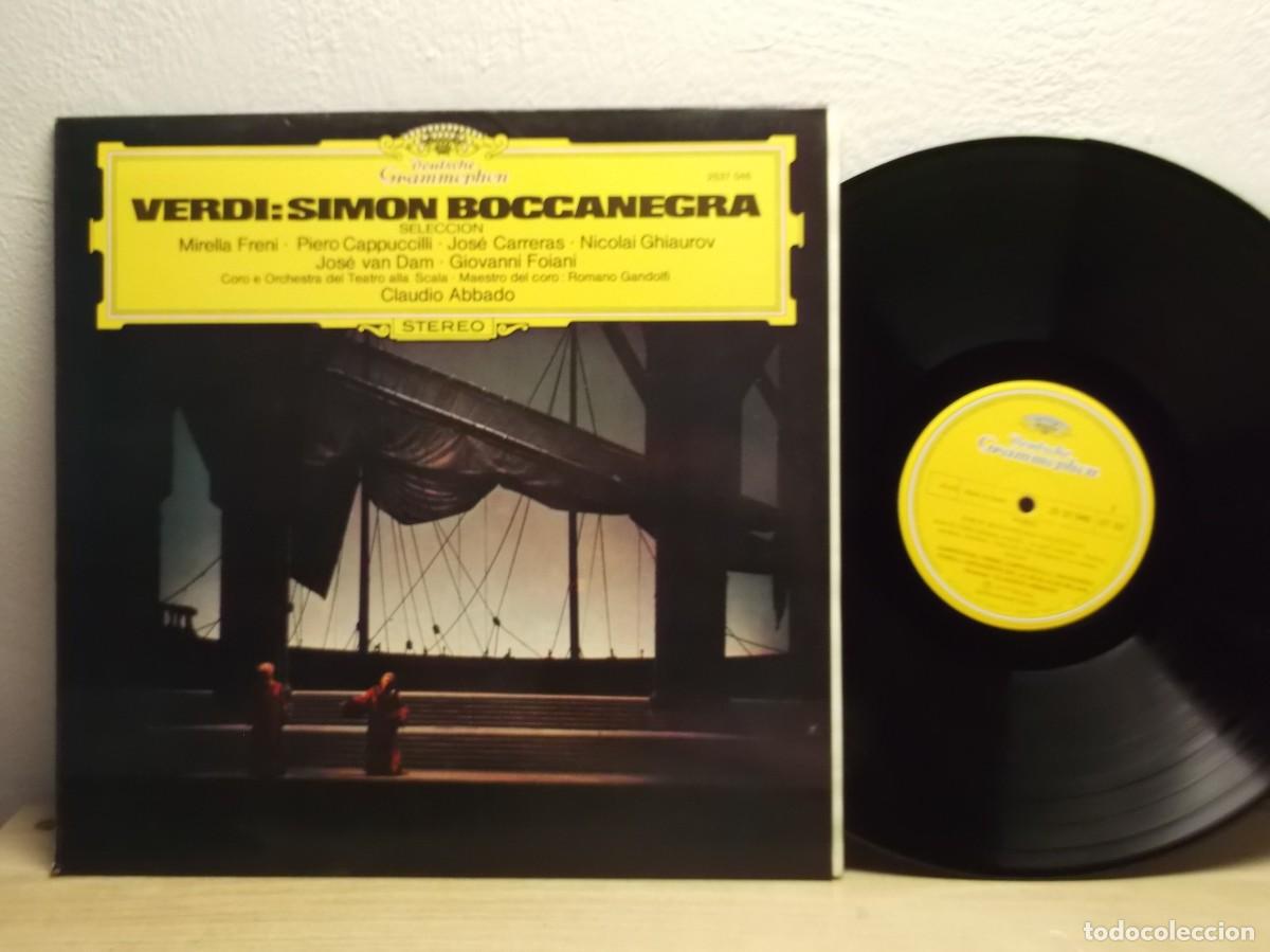 Discos de vinilo: VERDI -Simon Boccanegra. Claudio Abbado, Freni, Cappuccilli, Carreras, Chiaurov, van Dam, LP