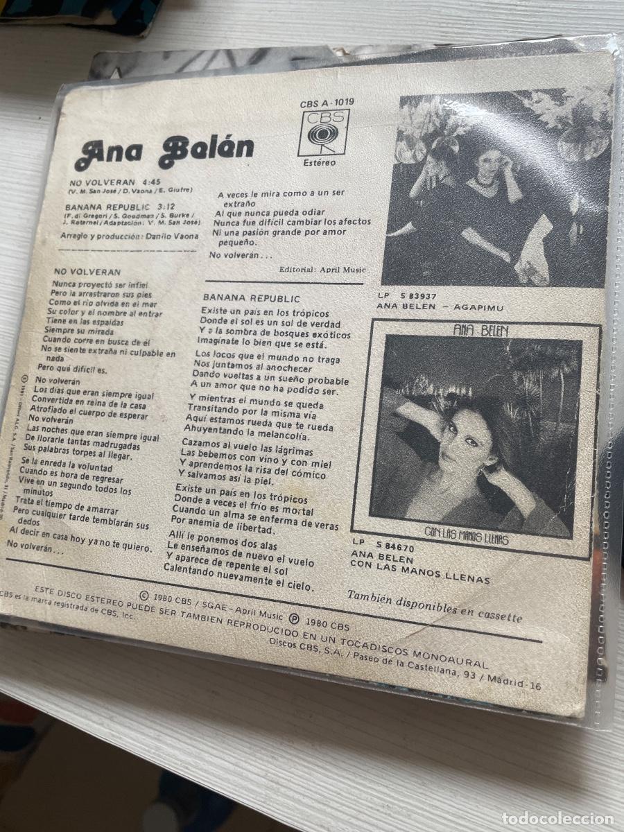 Discos de vinilo: Ana belen no volver&aacute;n single - Foto 2