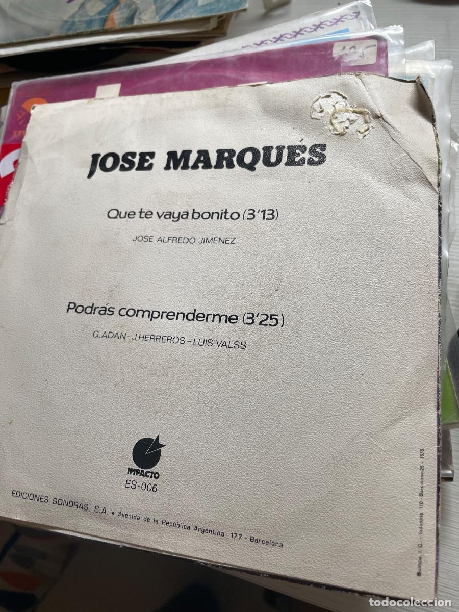 Discos de vinilo: Jos&eacute; marqu&eacute;s podr&aacute;s comprenderme single - Foto 2