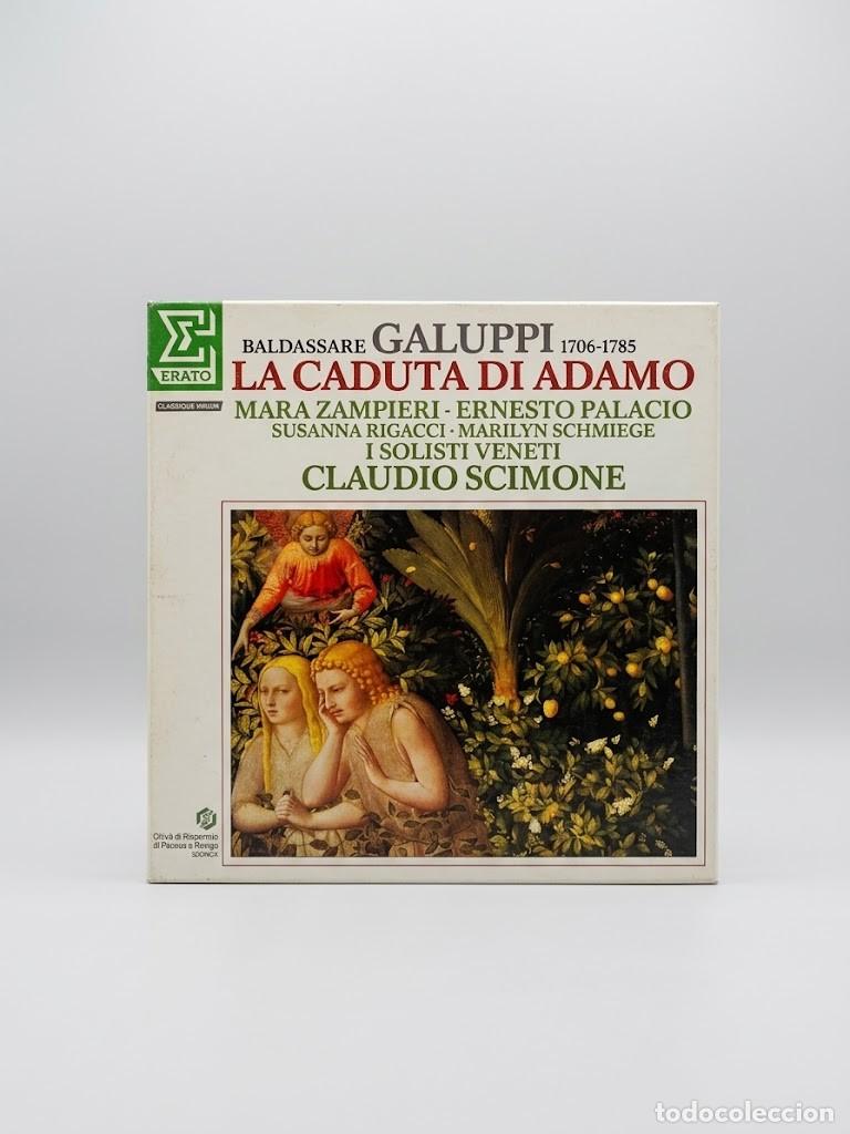 Discos de vinilo: Baldassare Galuppi - La Caduta di Adamo (Oratorio) Caja 2 LP - Erato (Francia, 1985) Scimone, Zampie