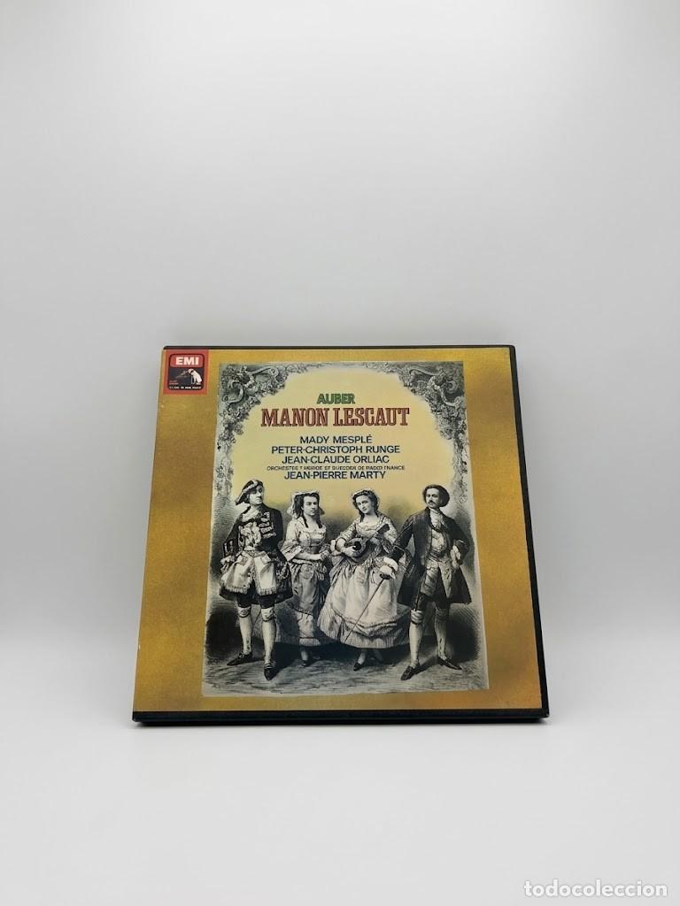 Discos de vinilo: Daniel-Fran&ccedil;ois-Esprit Auber - Manon Lescaut (Op&eacute;ra-Comique) Caja 3 LP - EMI / La Voix de Son Ma&icirc;tre