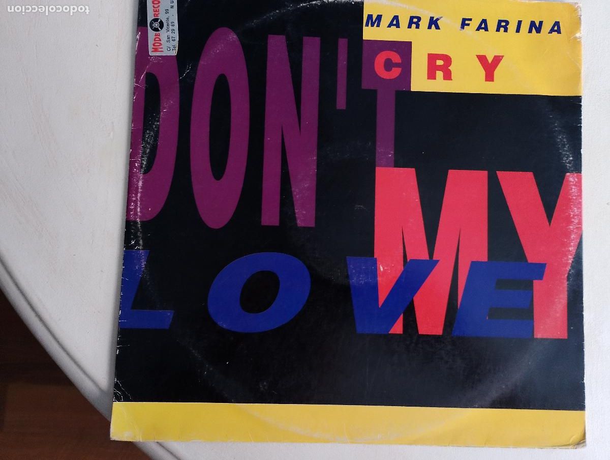 Discos de vinilo: Mark Farina &ndash; Don't Cry My Love, Italy ,1993 Electronic