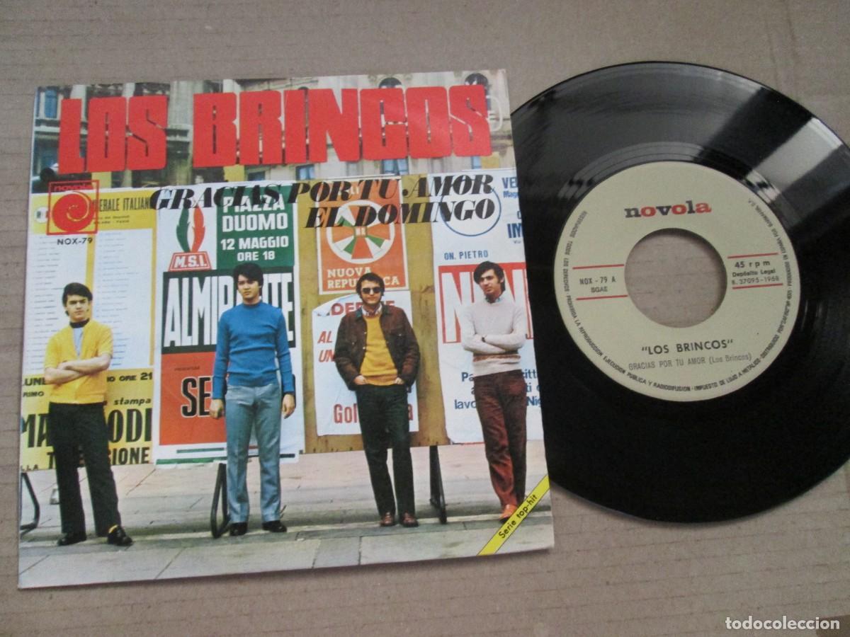 Discos de vinilo: LOS BRINCOS - Gracias por tu amor / El Domingo. Single, ed espa&ntilde;ola 7&rdquo; 1968. Muy buen estado (VG+)