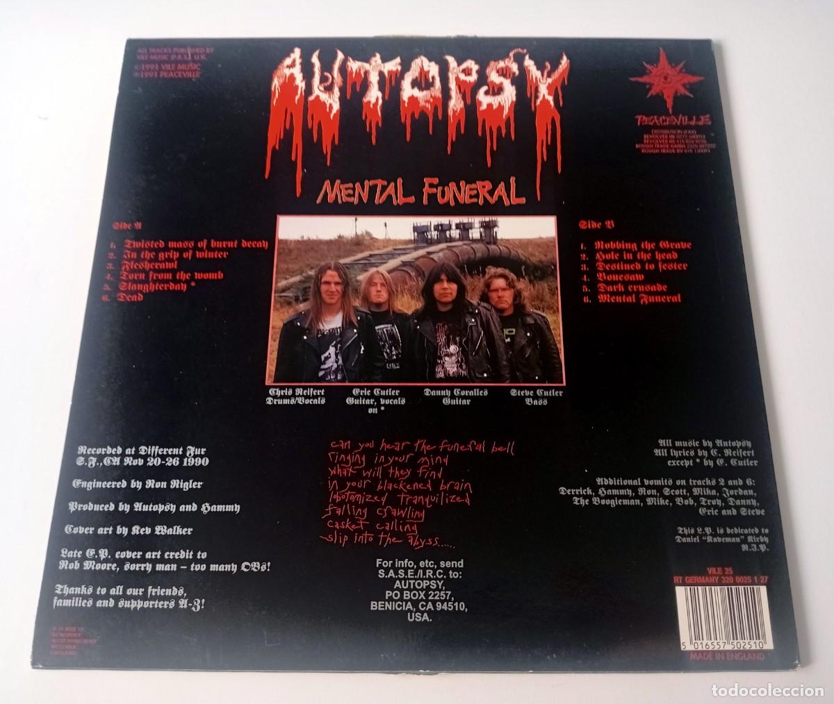 Discos de vinilo: LP AUTOPSY - MENTAL FUNERAL - Foto 2
