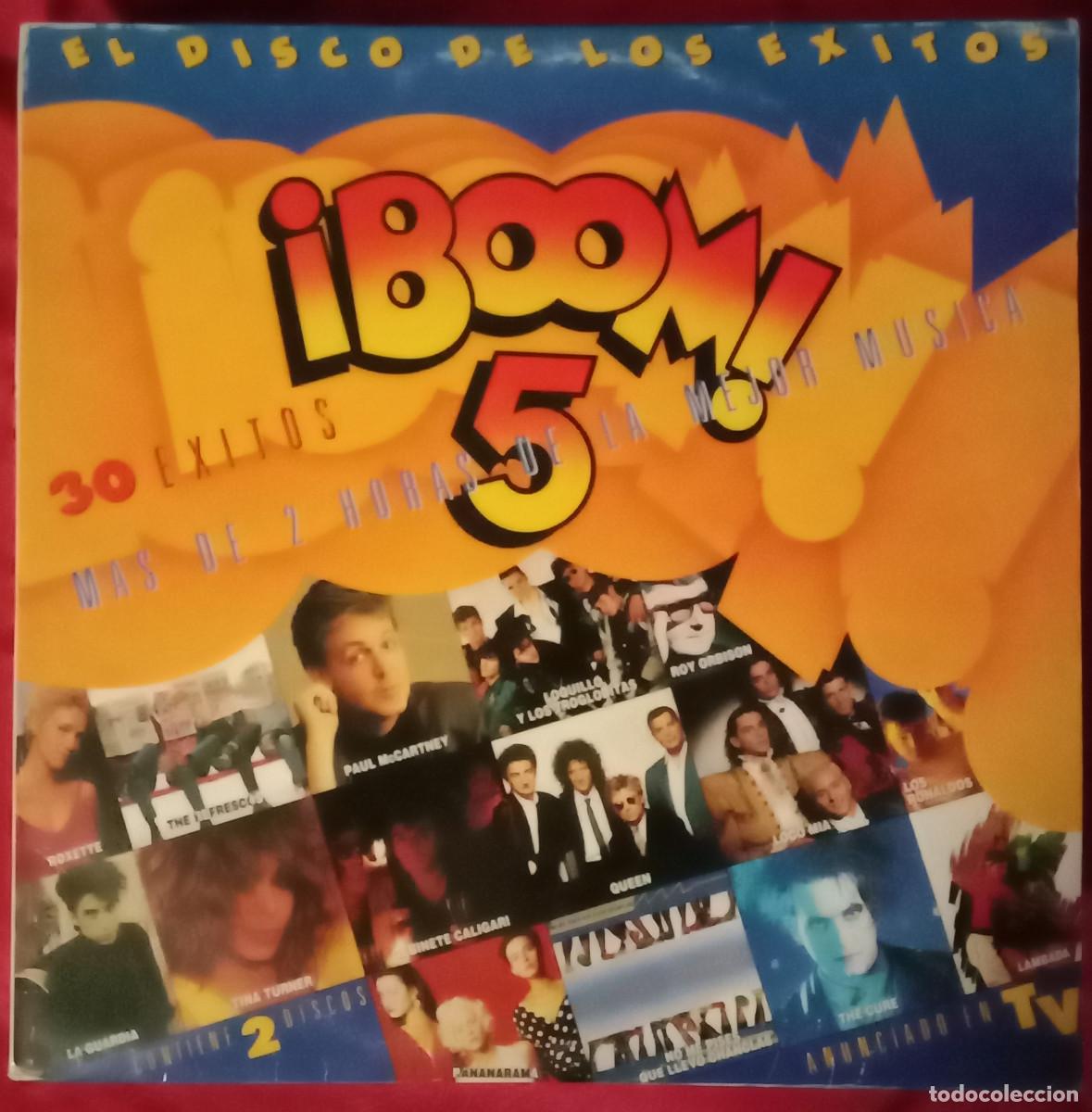 Discos de vinilo: &iexcl;BOOM! 5 &rdquo;El Disco de los &Eacute;xitos&rdquo; - Doble LP - Recopilatorio del A&ntilde;o 89 - Edit. EMI-Odeon, S.A. 1989