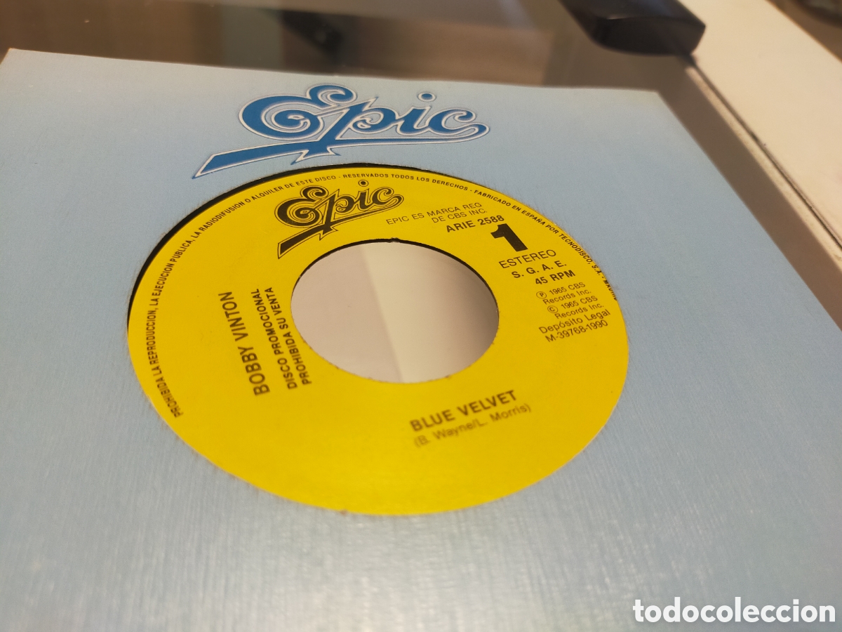 Discos de vinilo: Bobby vinton single promocional por una sola cara blue Velvet