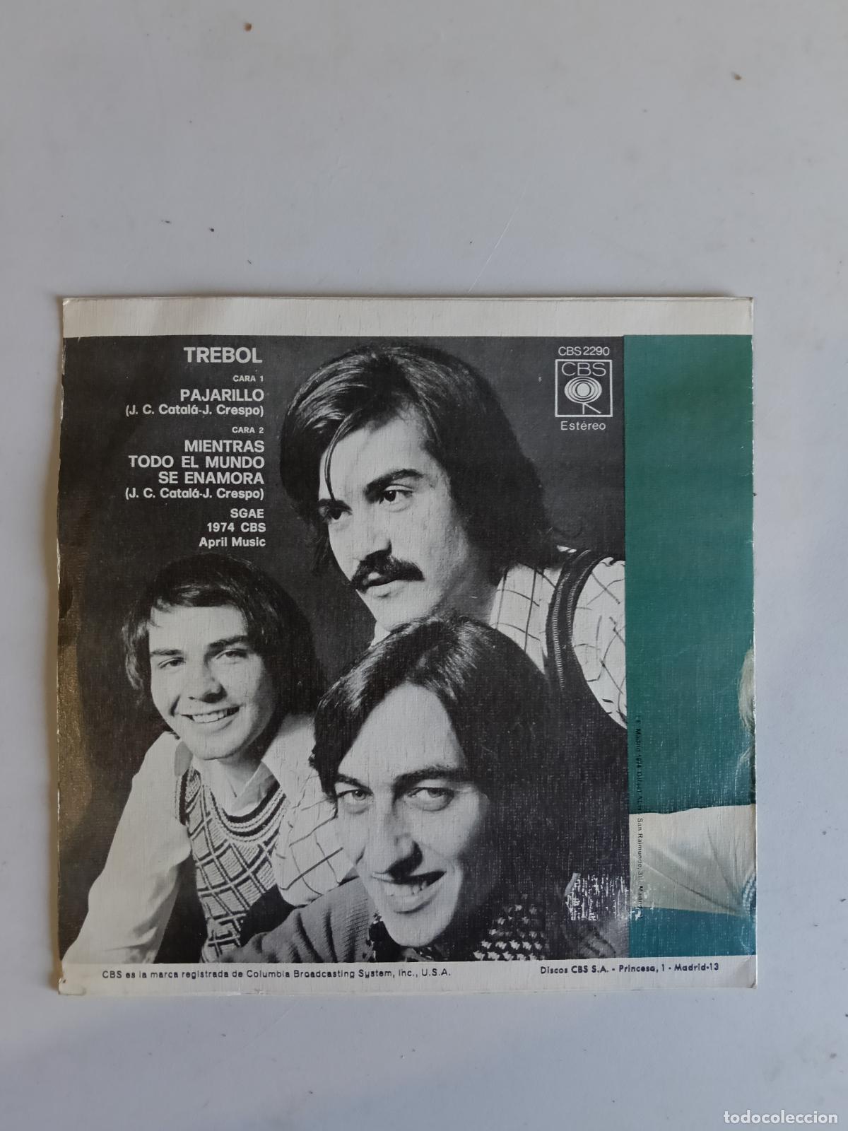 Discos de vinilo: TR&Eacute;BOL - PAJARILLO - CBS 2290 - SINGLE - DISCO VINILO - Foto 2