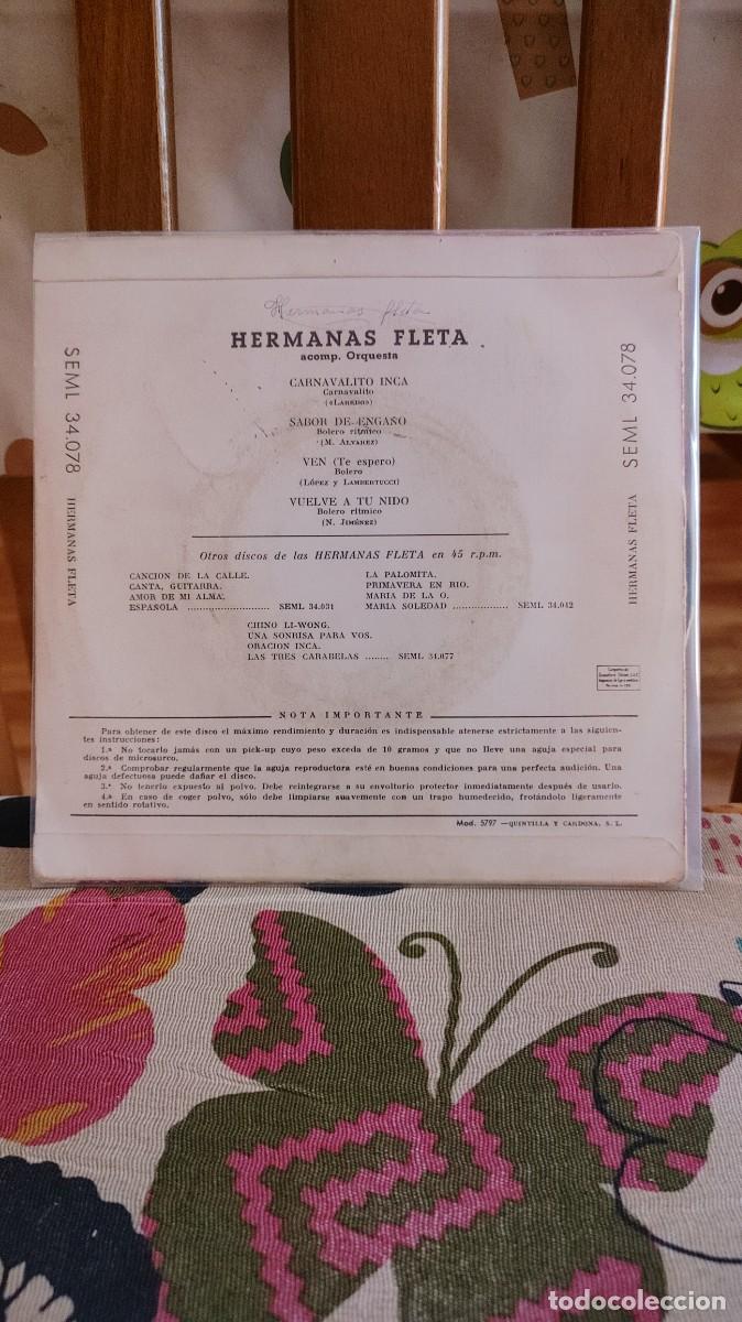 Discos de vinilo: HERMANAS FLETA-EP CARNAVALITO INCA +3 - Foto 2