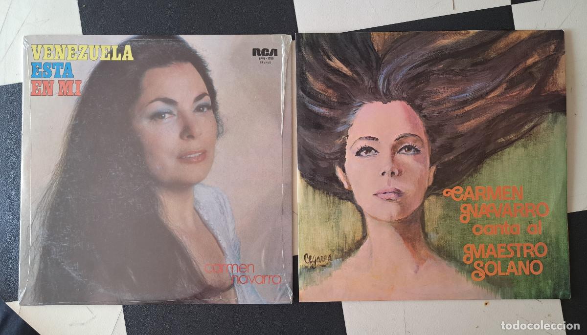 Discos de vinilo: LOTE 2 LPS Carmen Navarro Canta Al Maestro Solano + VENEZUELA EST&Aacute; EN MI - PRECINTADO