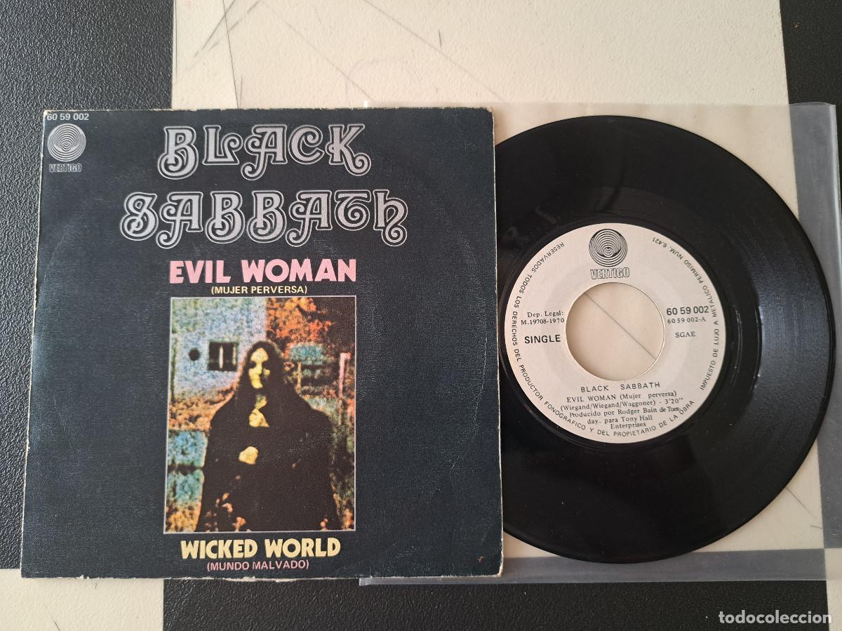 Discos de vinilo: SINGLE Black Sabbath &ndash; Evil Woman = Mujer Perversa 1970 VERTIGO NM/VG+